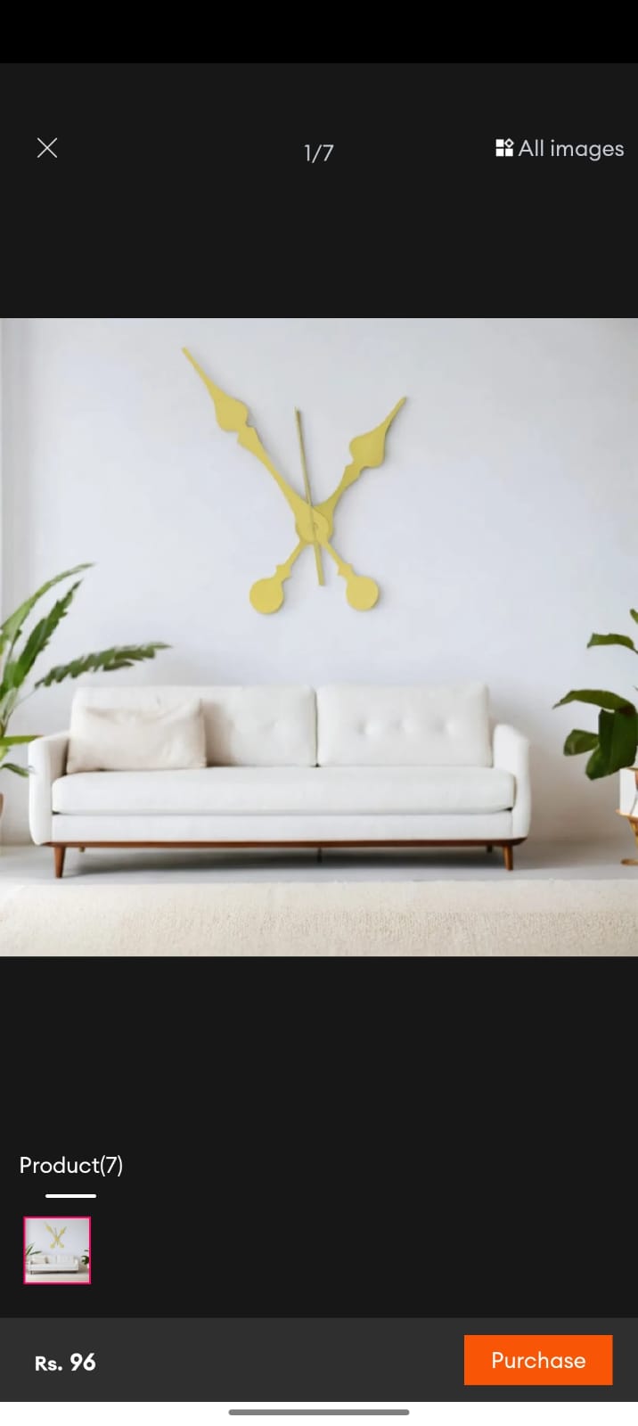Metallic Golden Wall Clock Hands/Needles Set - Compatible with Various Clock Mechanisms