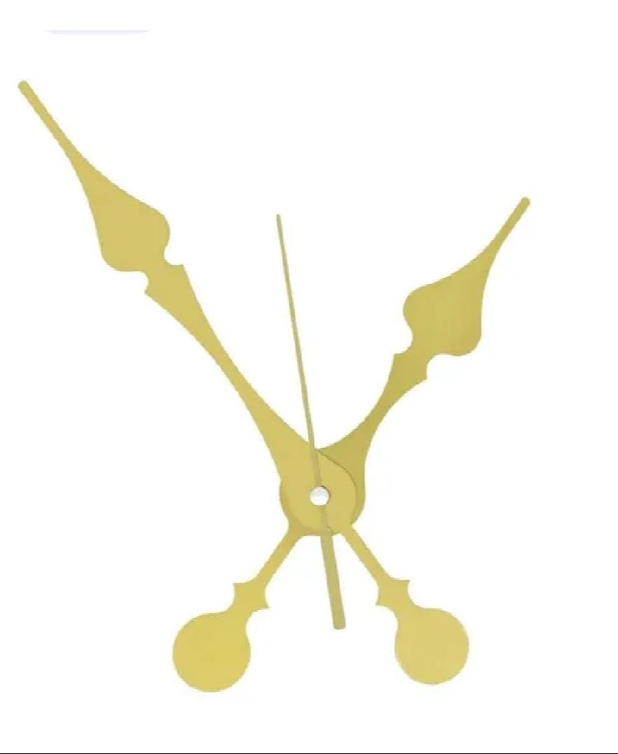 Metallic Golden Wall Clock Hands/Needles Set - Compatible with Various Clock Mechanisms