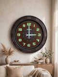 Glowing Black Wall Clock, Radium Wall Clock, Black Wall Clocks for Bedroom, Black Wall Clocks, Wall Decoration, Photoluminescent, Big Size Analog Clock, Glowing Wall Clock, Glowing Wall Clocks,Night