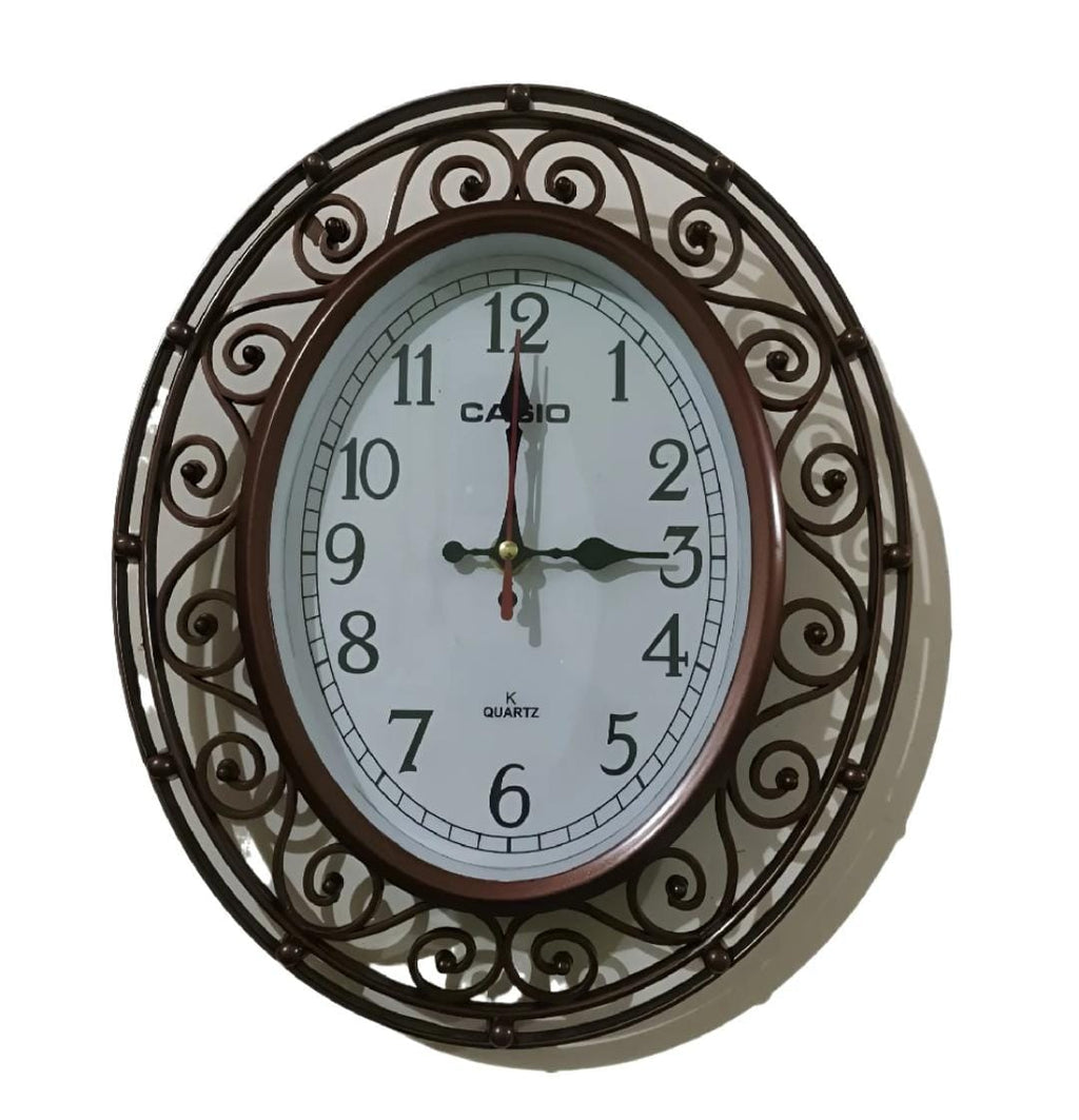 Elegant Plastic Wall Clock - New Vintage Style Oval/Rectangular Design