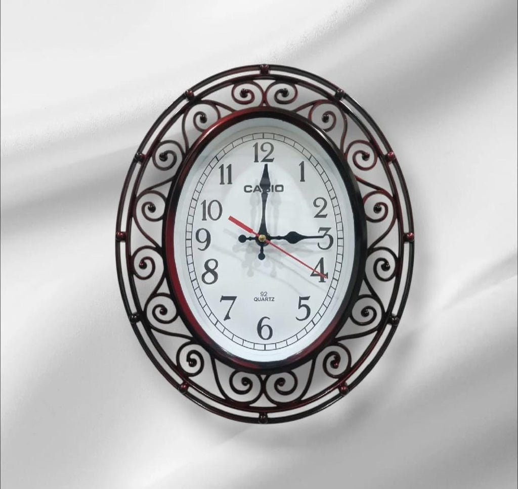 Elegant Plastic Wall Clock - New Vintage Style Oval/Rectangular Design