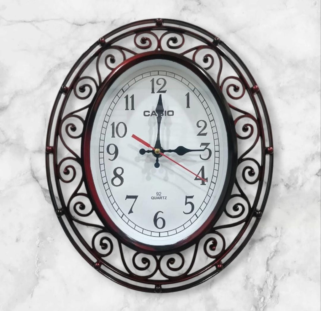 Elegant Plastic Wall Clock - New Vintage Style Oval/Rectangular Design