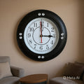 Elegant Round 9-Inch (A6-N) Plastic Wall Clock with Geometric Design