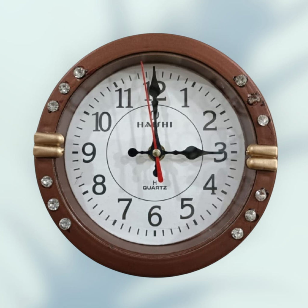 Elegant Wall Clock 7" (S1) Round Decorative Analog Clock for Home Decor